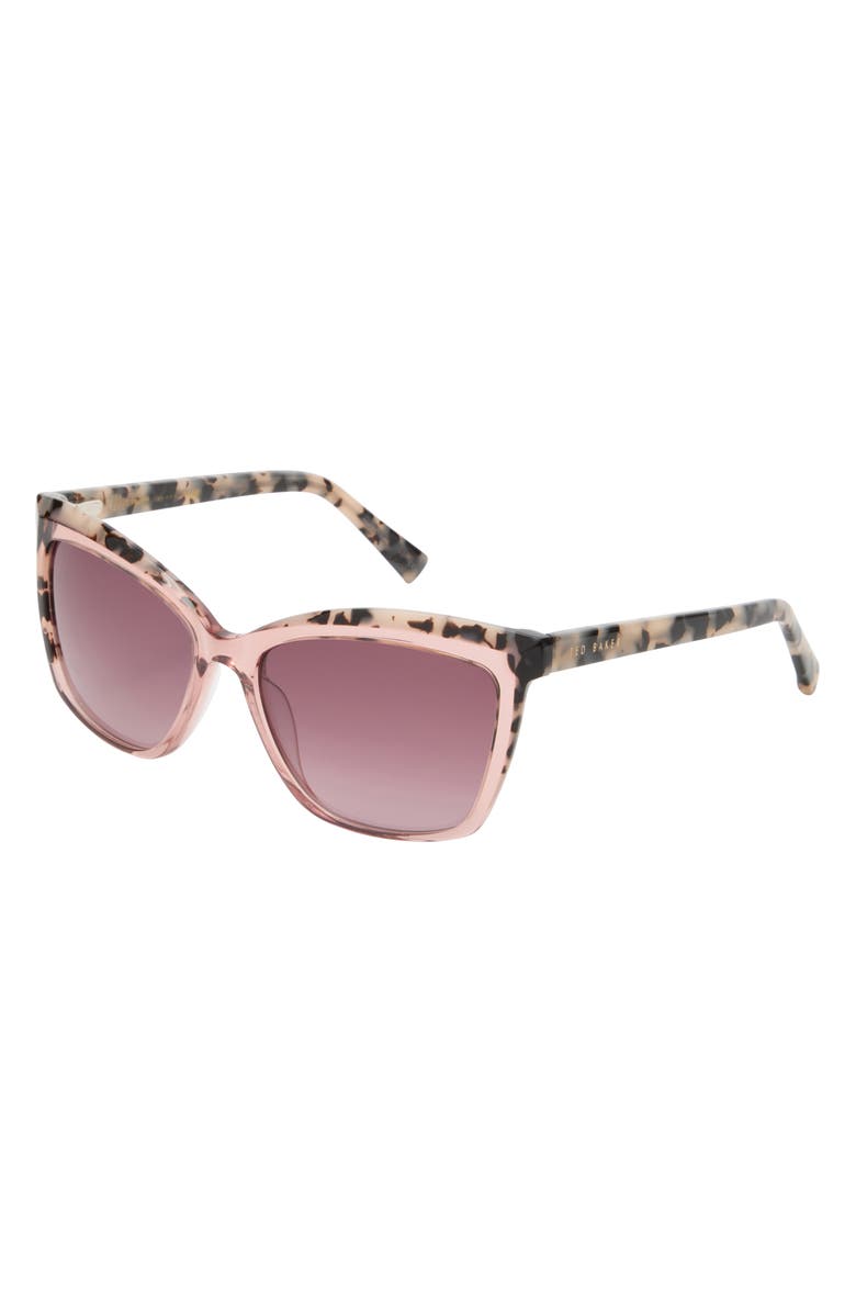 Ted Baker London 56mm Gradient Square Sunglasses, Alternate, color, Blush
