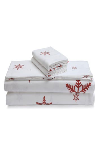 Azores Home Cotton Flannel Sheet Set In White