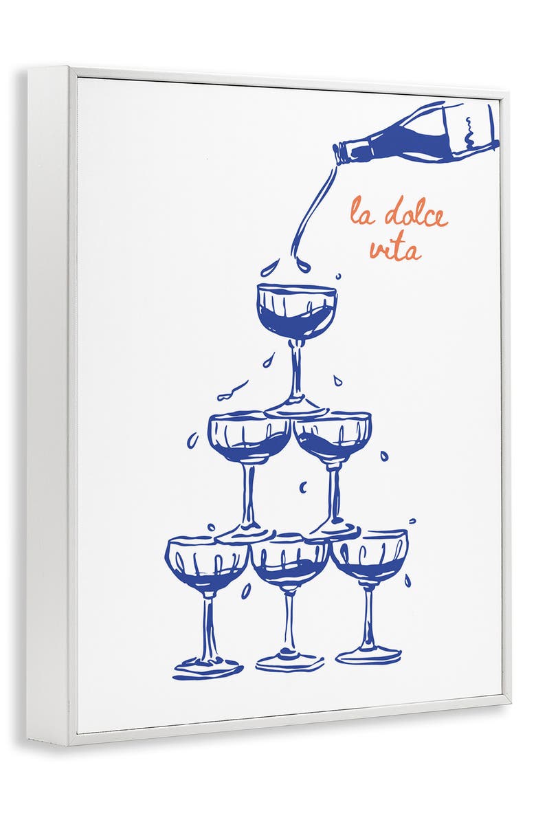 Stupell Industries Pouring Champagne Tower Framed Art Print, Alternate, color, Blue