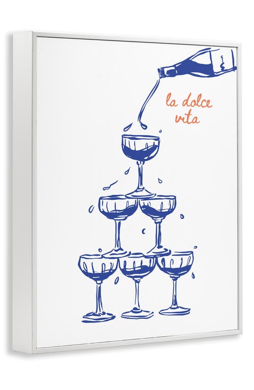 Stupell Industries Pouring Champagne Tower Framed Art Print In Blue
