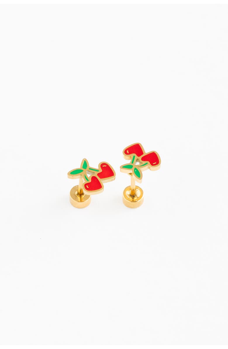 Pip Pop Cherries Stud Earrings, Main, color, Red