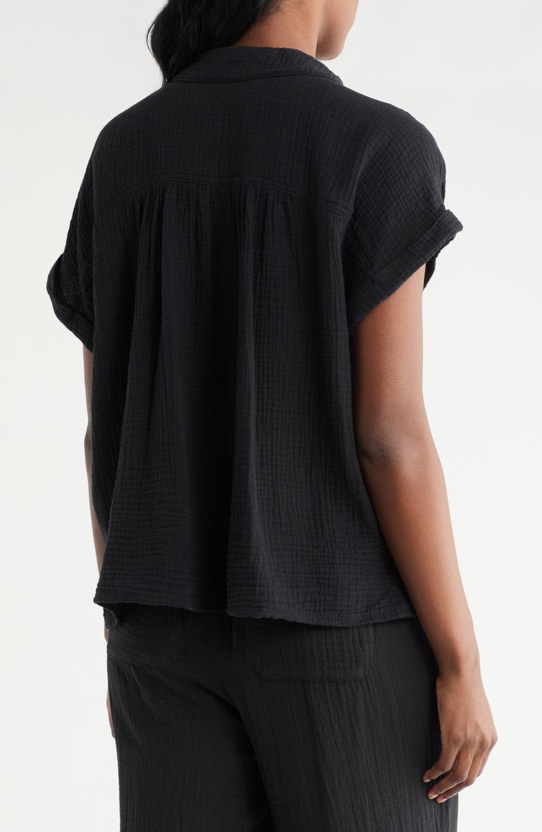 Splendid Cotton Gauze Button-Up Shirt, Alternate, color, Black