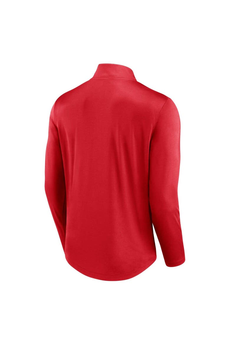 Men's Fanatics Branded Red Washington Nationals Quarterback Quarter-Zip Top, Alternate, color, Red