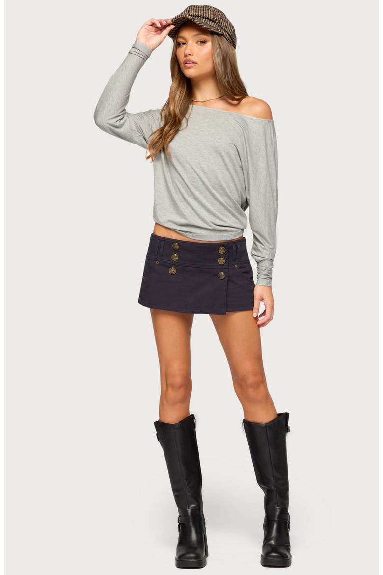 Pazzy Off Shoulder Top, Alternate, color, GRAY-MELANGE
