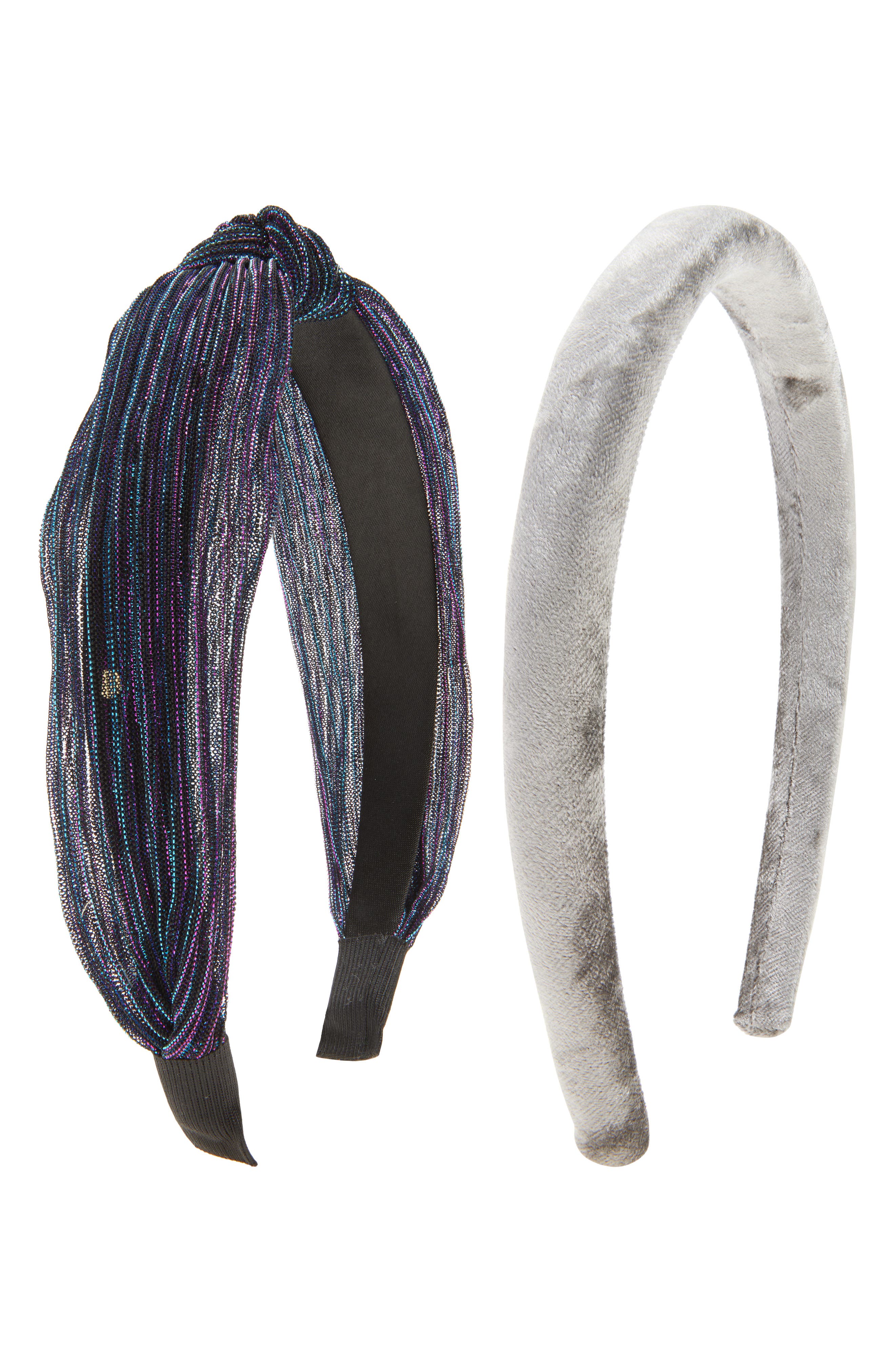 Cara Kids' Set of 2 Plissé & Velvet Headbands