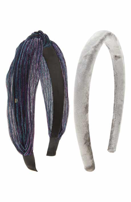 Cara Kids' Set of 2 Plissé & Velvet Headbands