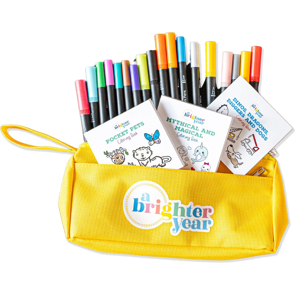 A Brighter Year Adult Coloring Kit with 18 Markers in Multicolor  product