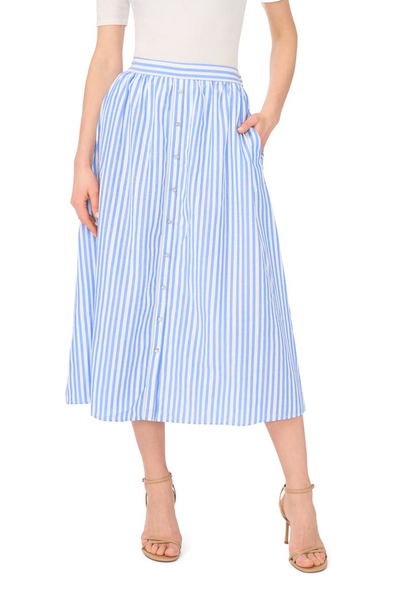 Stripe Midi Skirt, Main, color, BLUE CLOUD