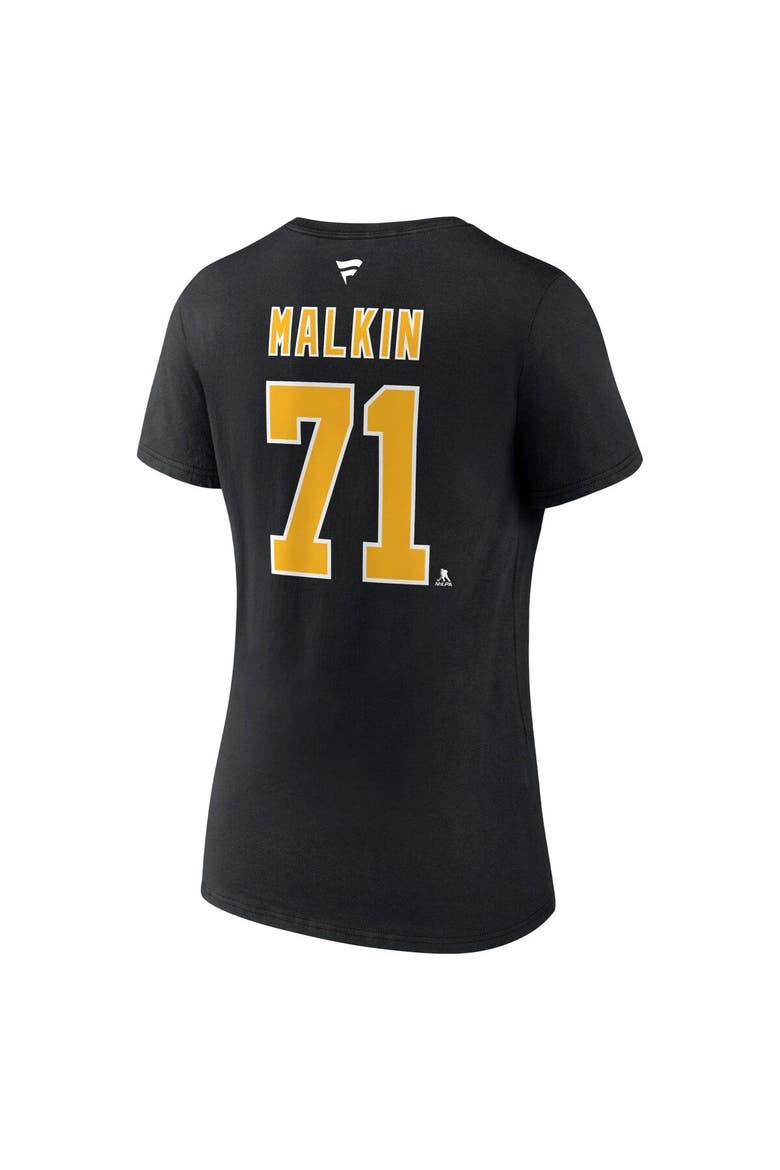 Women's Fanatics Branded Evgeni Malkin Black Pittsburgh Penguins Special Edition 2.0 Name & Number V-Neck T-Shirt, Alternate, color, Black