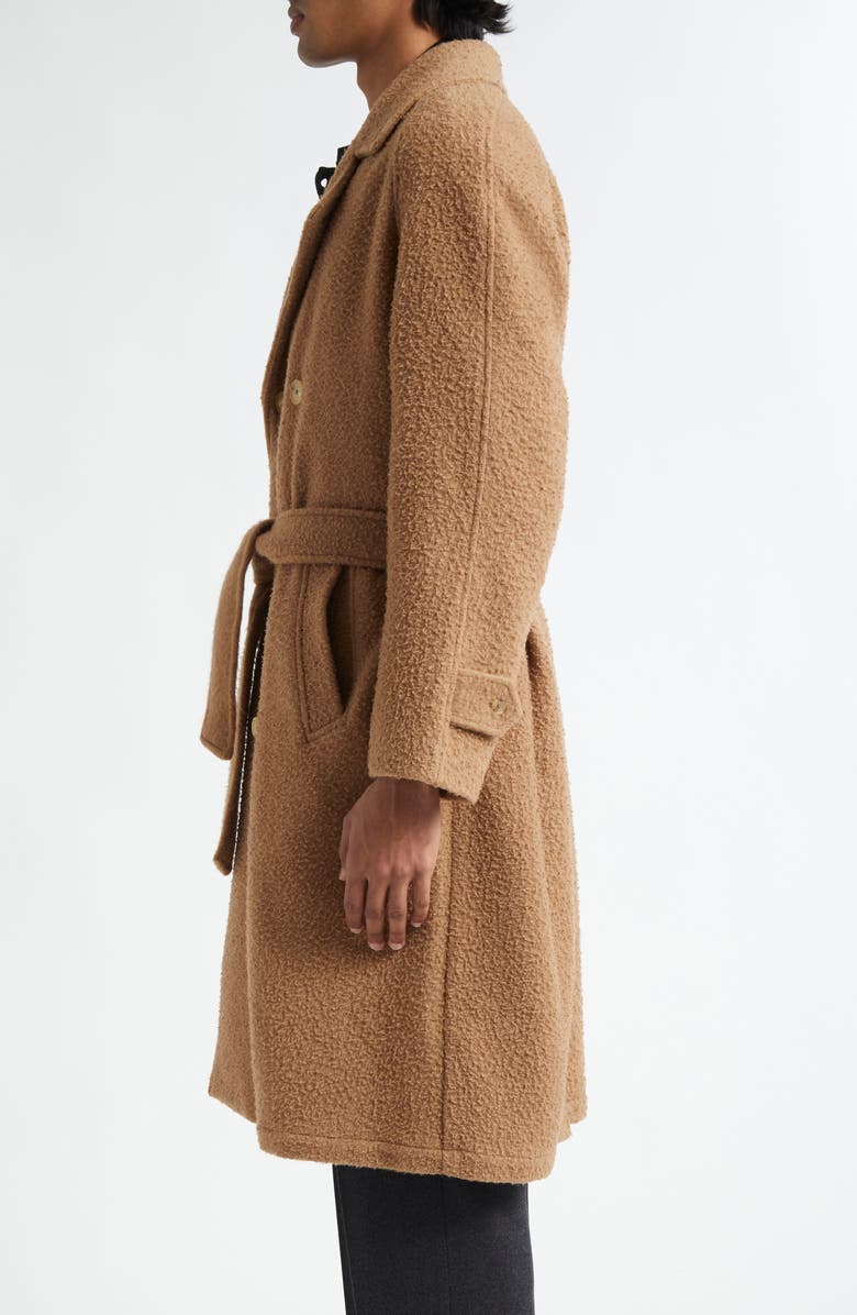 De Bonne Facture Grandad Belted Camel Hair Double Breasted Coat, Alternate, color, 