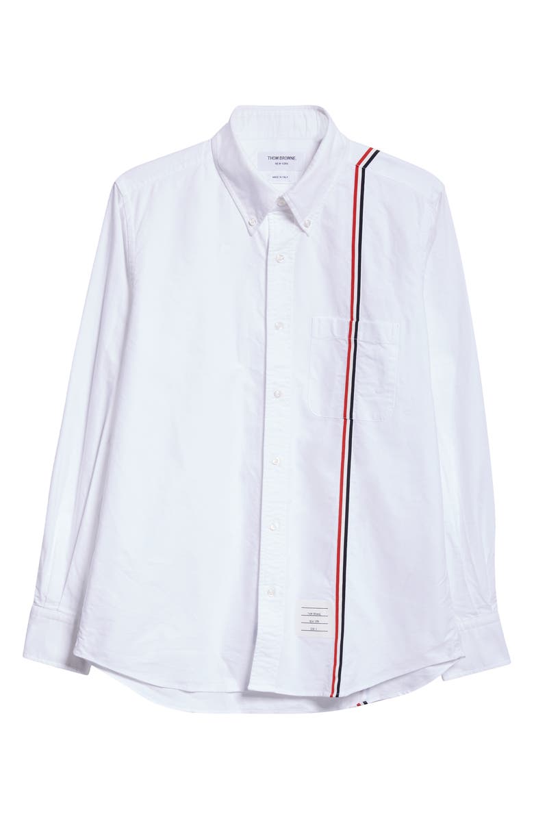 Thom Browne Straight Fit Cotton Poplin Button-Down Shirt, Alternate, color, 