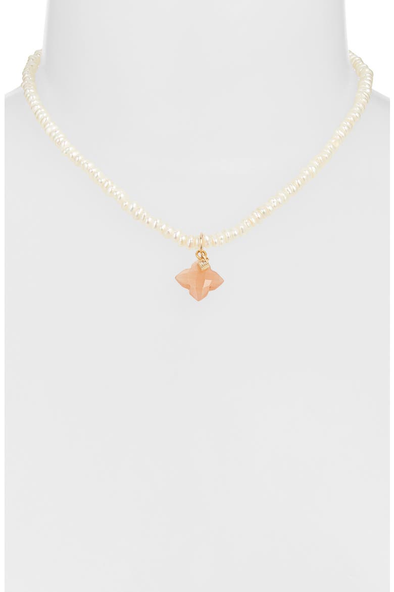 Blush Aura Moonstone Pendant Necklace, Alternate, color, GOLD