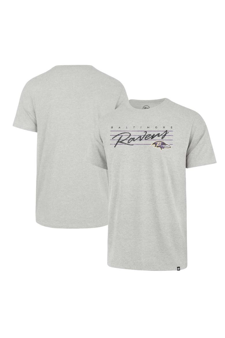 Men's '47 Gray Baltimore Ravens Downburst Franklin T-Shirt, Main, color, Gray