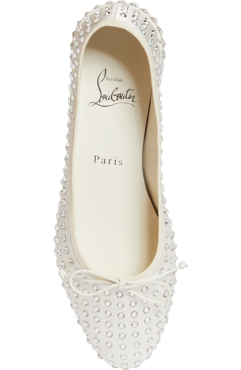 Christian Louboutin Sweetie Jane Crystal Embellished Ballerina Flat, Alternate, color, Version Ivory