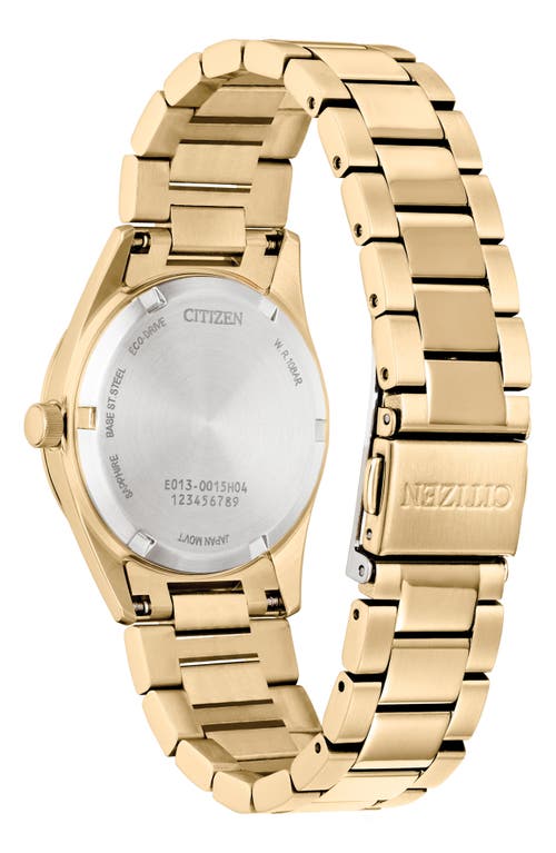 Citizen Sport Luxury Womens Gold Tone Stainless Steel Bracelet Watch Ew2702-59d In Gold