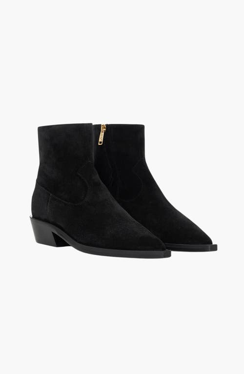 Anine Bing Bekah Flat Western Boots In Black Suede