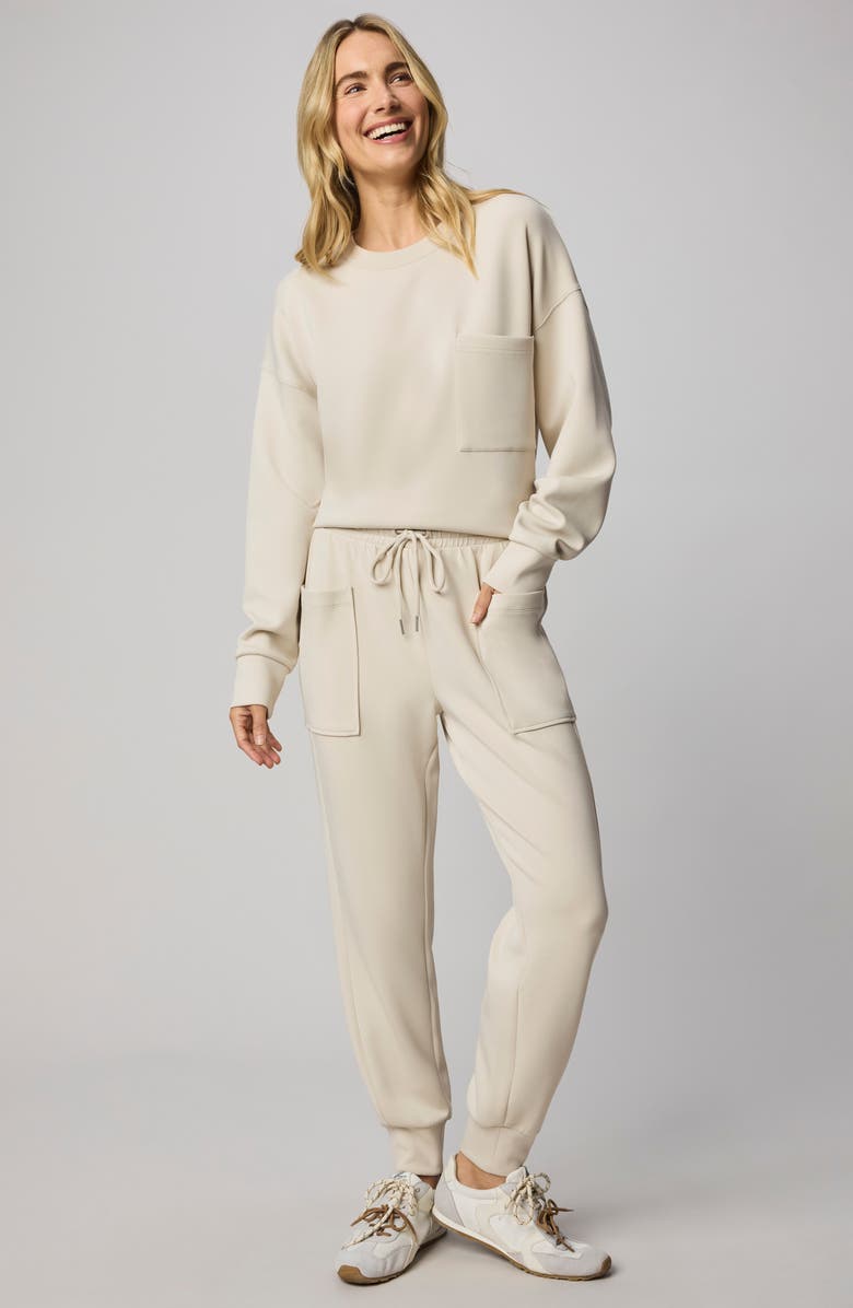 Splendid ScubaSoft Drawstring Joggers, Alternate, color, Pale Oak White