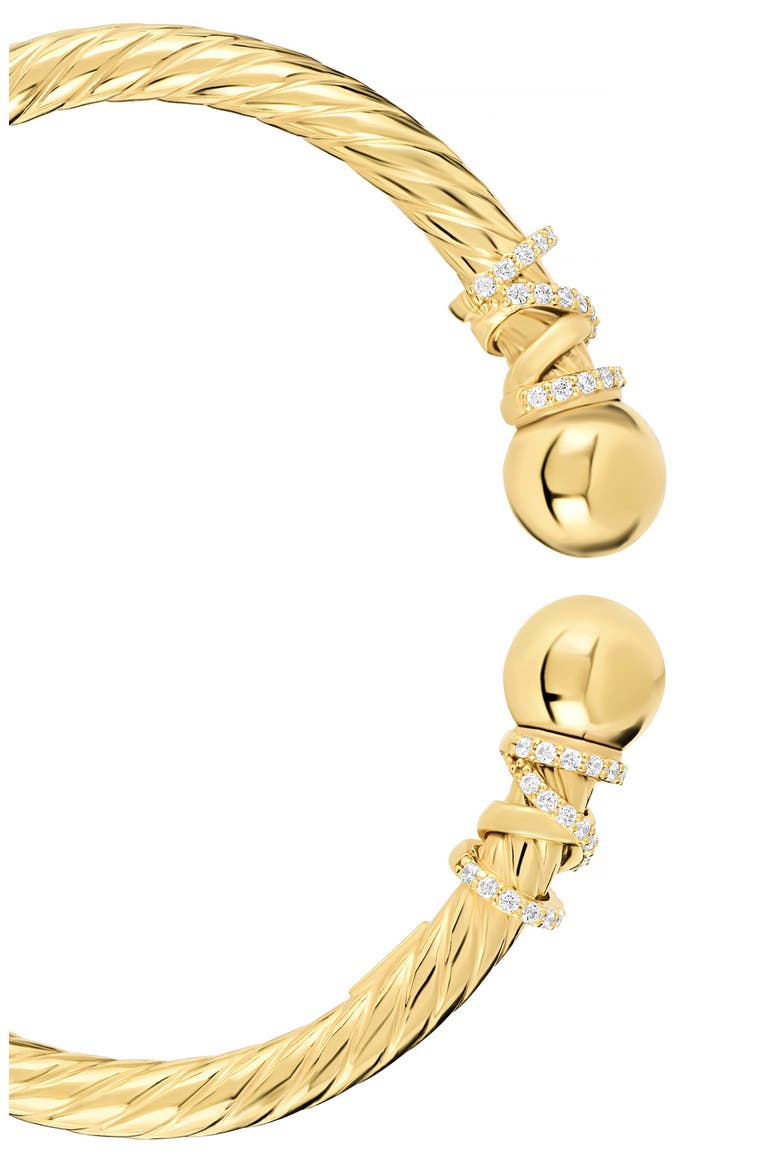 Dolce Sole Twisted Pavé Rope Bangle, Alternate, color, GOLD