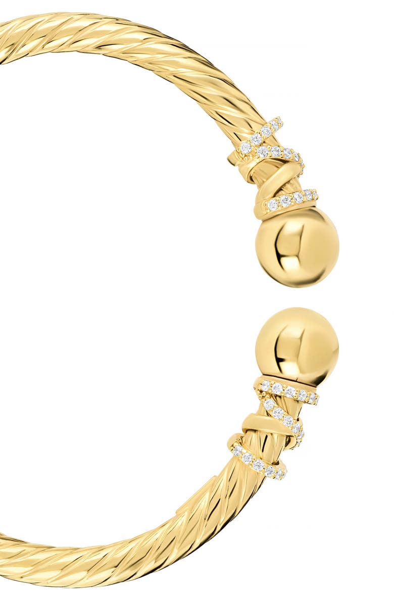 ATHRA LUXE Dolce Sole Twisted Pavé Rope Bangle, Alternate, color, Gold