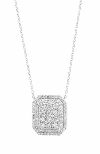 Sterling Silver Diamond Pendant Necklace