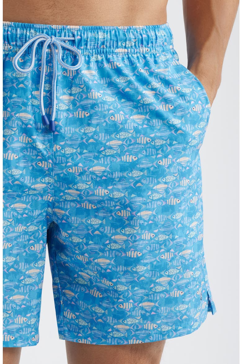 Sunfish Print Swim Trunks, Alternate, color, MARINA BLUE