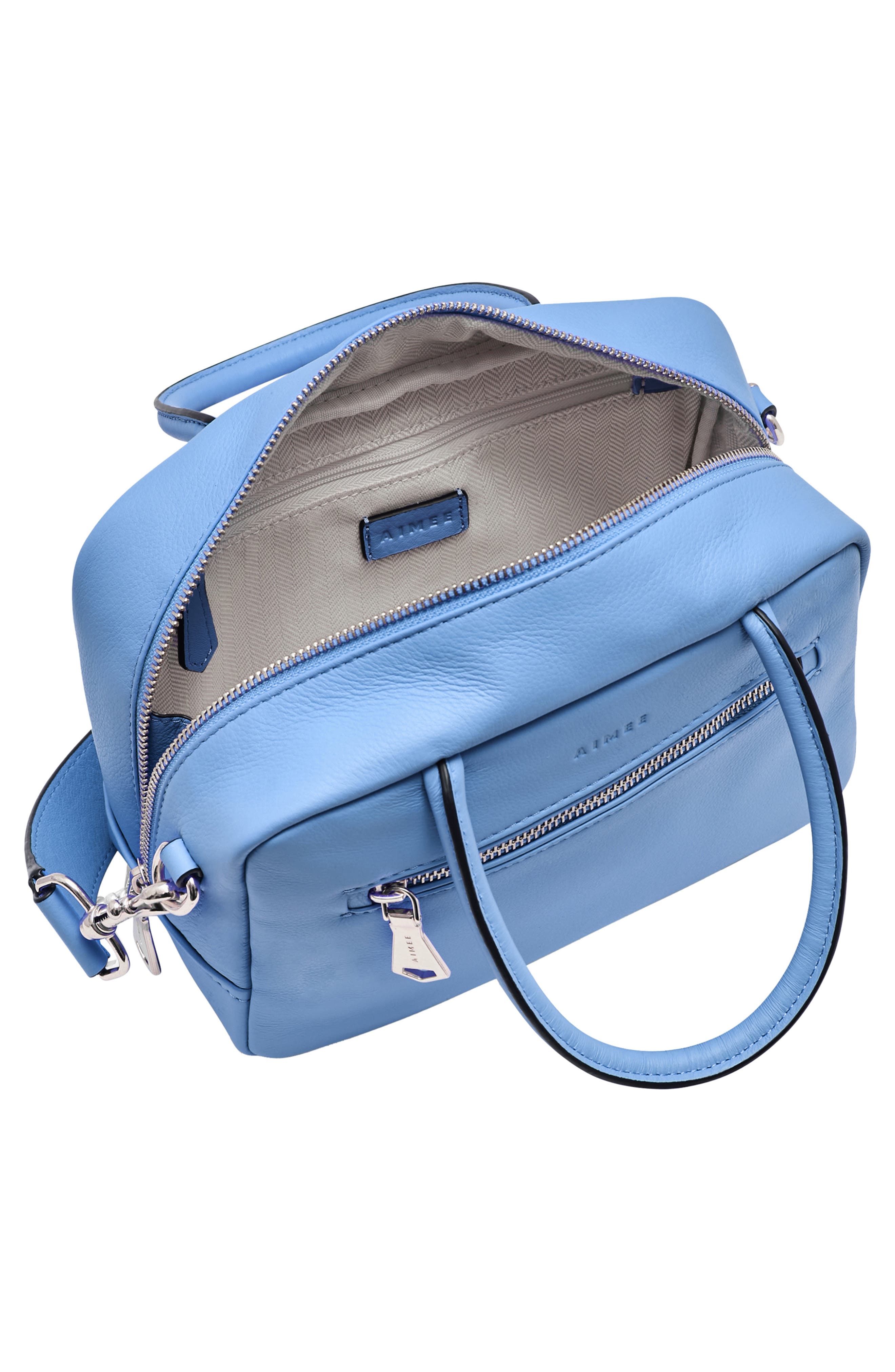 Medium Ritual Leather Satchel, Alternate, color, PURE BLUE