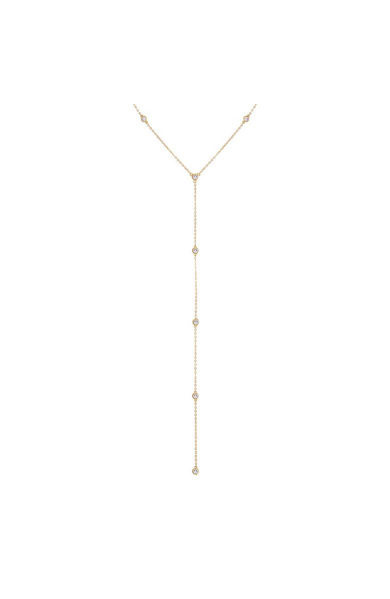 BY ADINA EDEN CZ Bezel Station Lariat Necklace, Main, color, 