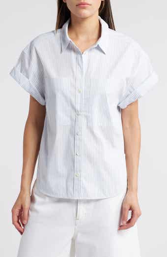 Stripe Short Sleeve Button-Up Shirt