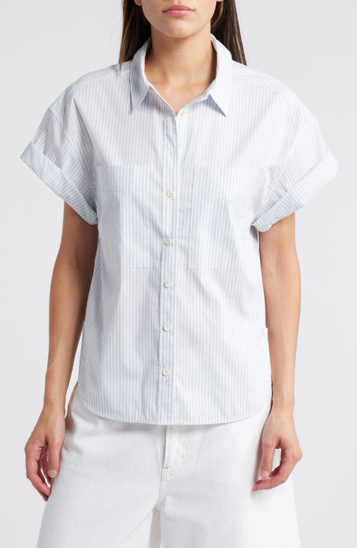 FRAME FRAME STRIPE SHORT SLEEVE BUTTON-UP SHIRT