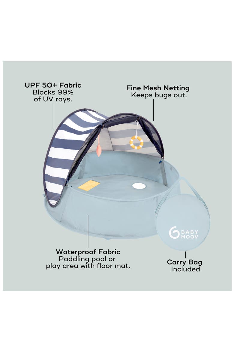 Aquani Anti-UV Baby Beach Tent & Paddling Pool, Alternate, color, AQUANI MARINE