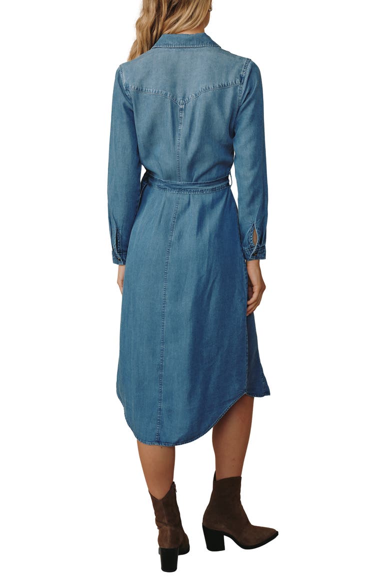 Western Yoke Midi Shirtdress, Alternate, color, SKYLINE SPRAY WASH
