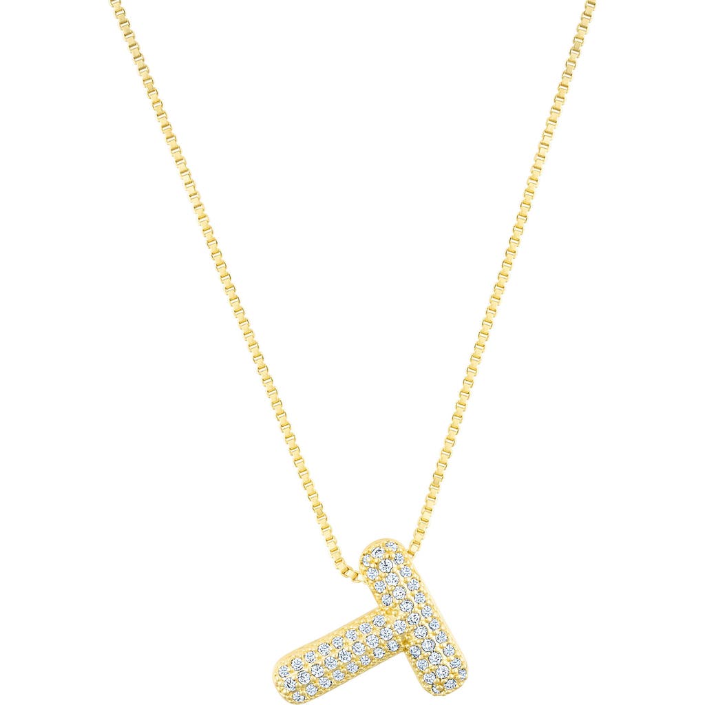 Adornia Pavé Bubble Initial Pendant Necklace In Gold-t