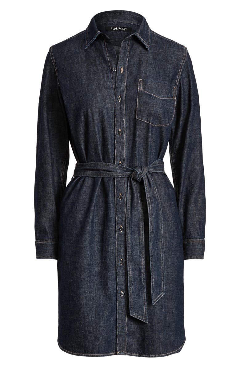 Lauren Ralph Lauren Belted Long Sleeve Denim Shirtdress, Alternate, color, 