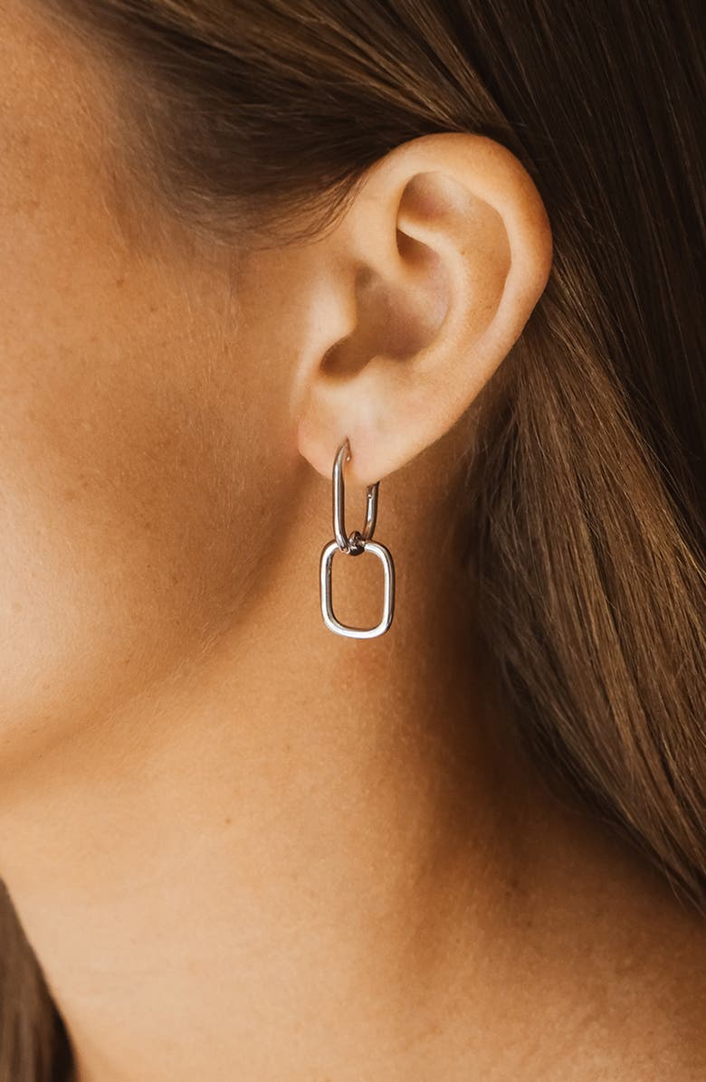 Sterling Forever Talani Link Drop Earrings, Alternate, color, Silver