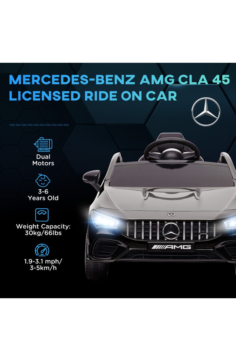 Qaba Mercedes-Benz AMG CLA 45 12V Kids Ride on Car w/ Remote, Suspension, Alternate, color, Black