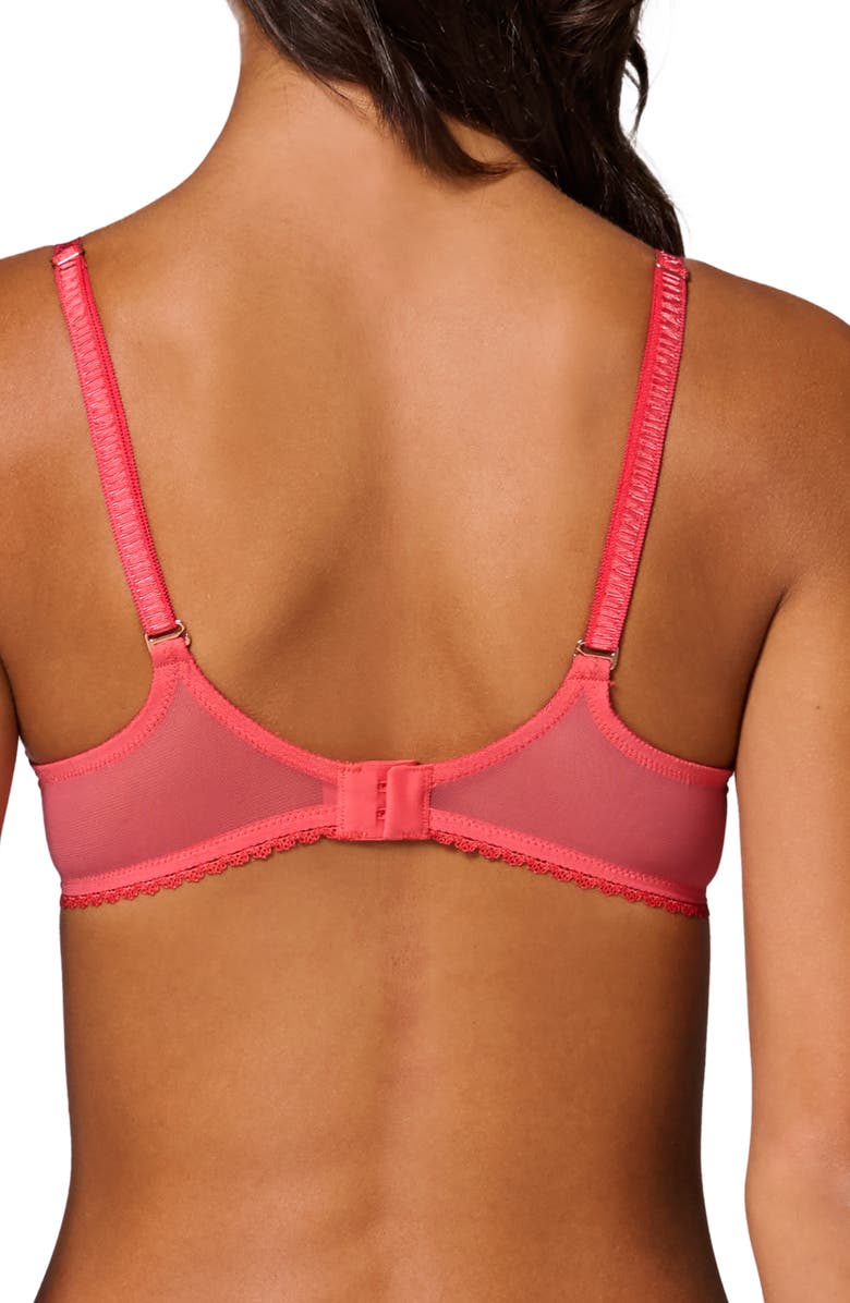 Simone Perele Allure Sheer Plunge Full Coverage Underwire Bra, Alternate, color, Coralia Red