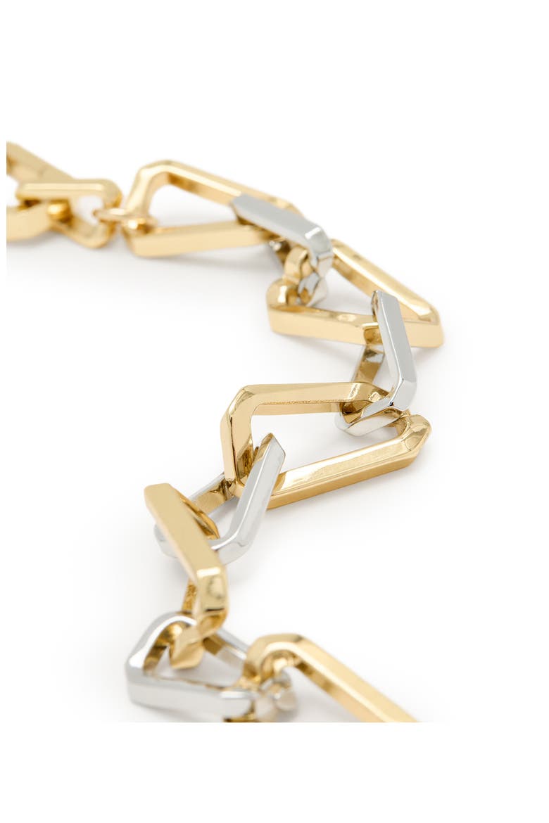 Two Tone Assorted Hex Link Bracelet, Alternate, color, GOLD/ RHODIUM