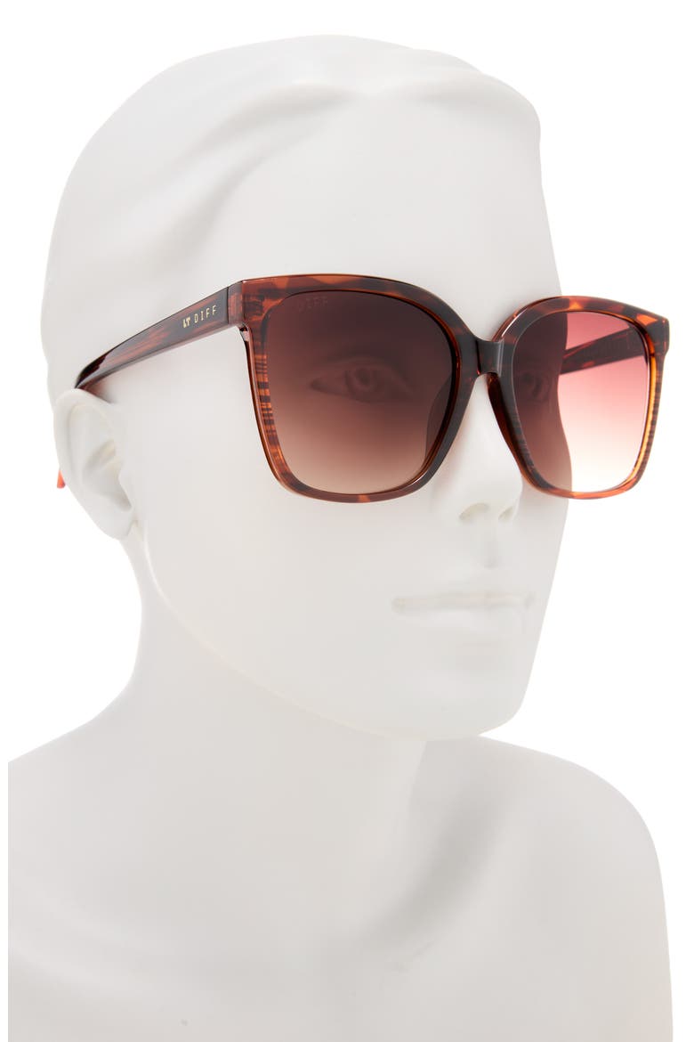 Hazel 58mm Gradient Square Sunglasses, Alternate, color, BROWN GRADIENT