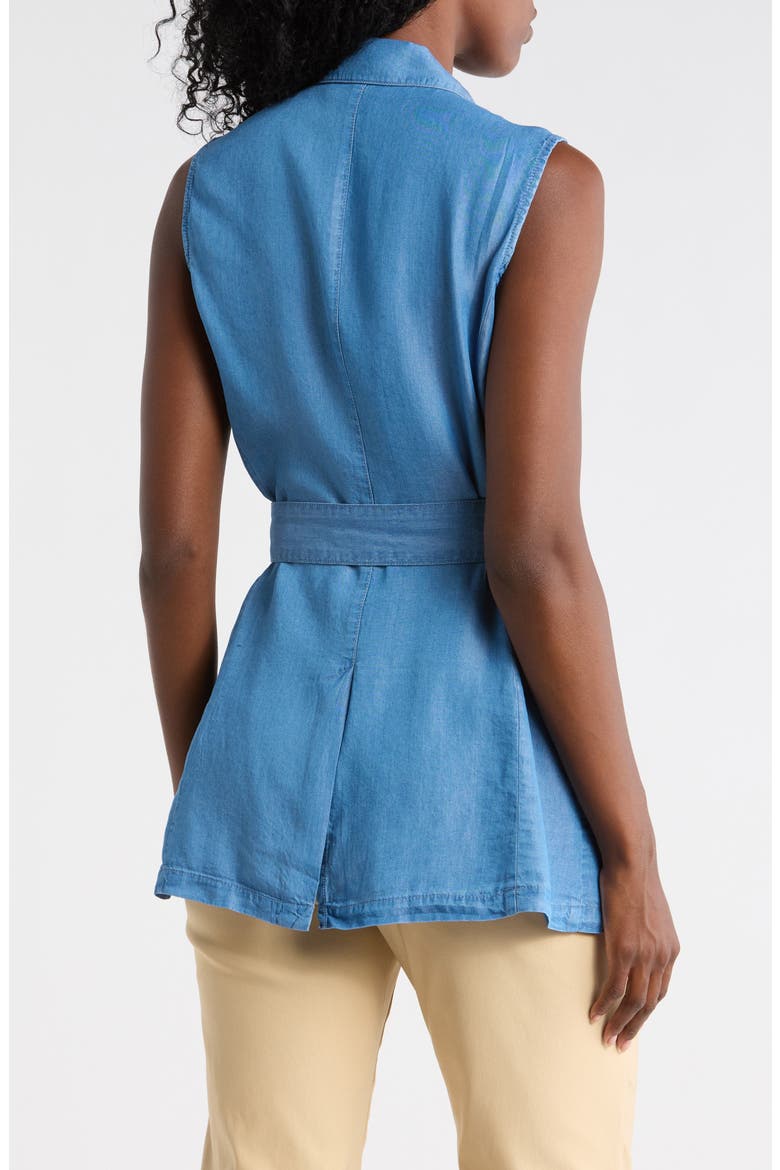 Belted Denim Vest, Alternate, color, MEDIUM WASH