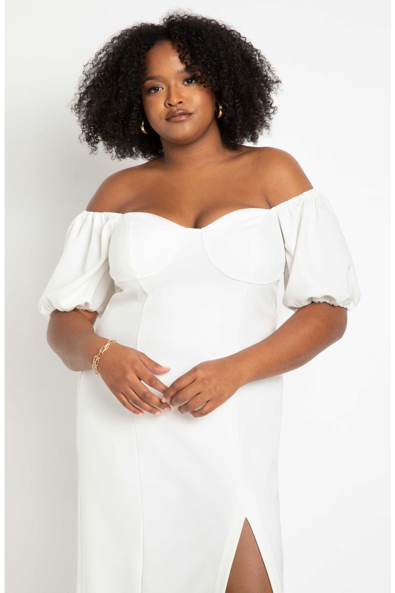 Off the Shoulder Body-Con Dress, Alternate, color, SOFT WHITE