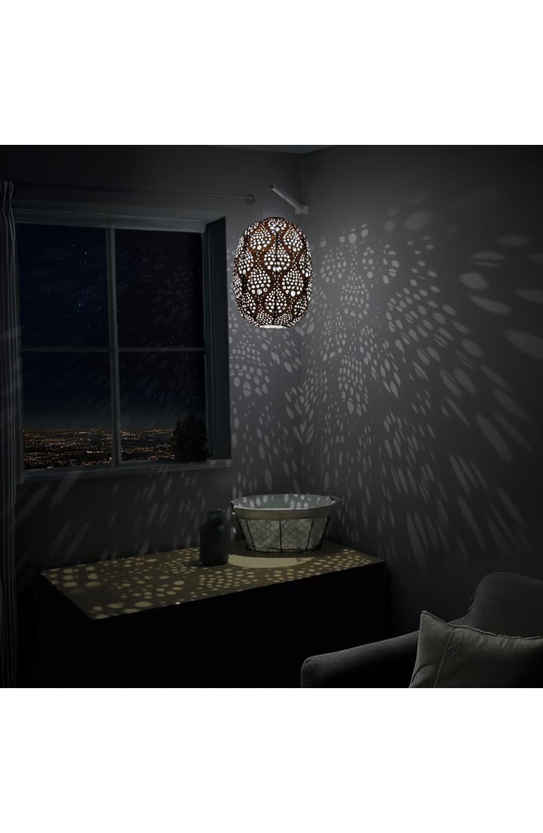 Allsop Home & Garden Stella Luxe Barrel Dewdrop Copper LED Lantern, Alternate, color, Copper