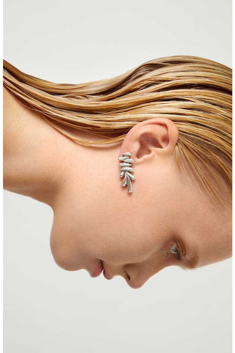 Sterling Silver Plated Earrings With Several Tubes, Alternate, color, Silver