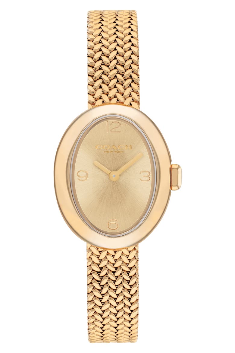 Sammy Mesh Strap Watch, 22.5mm, Main, color, GOLD
