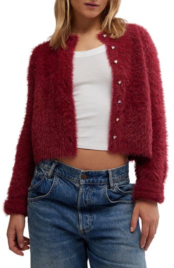 Free People Celeste Cardigan In Aged Red