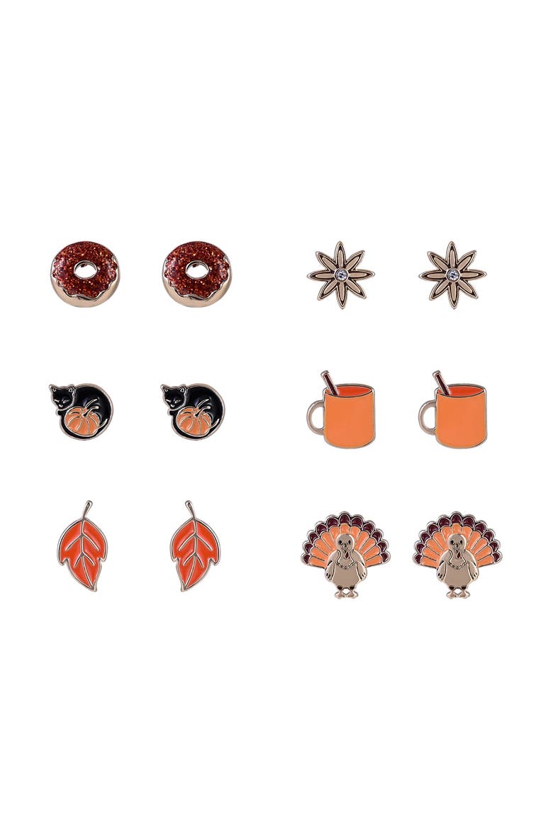 Thanksgiving 6 Pair Earring Set, Alternate, color, Orange
