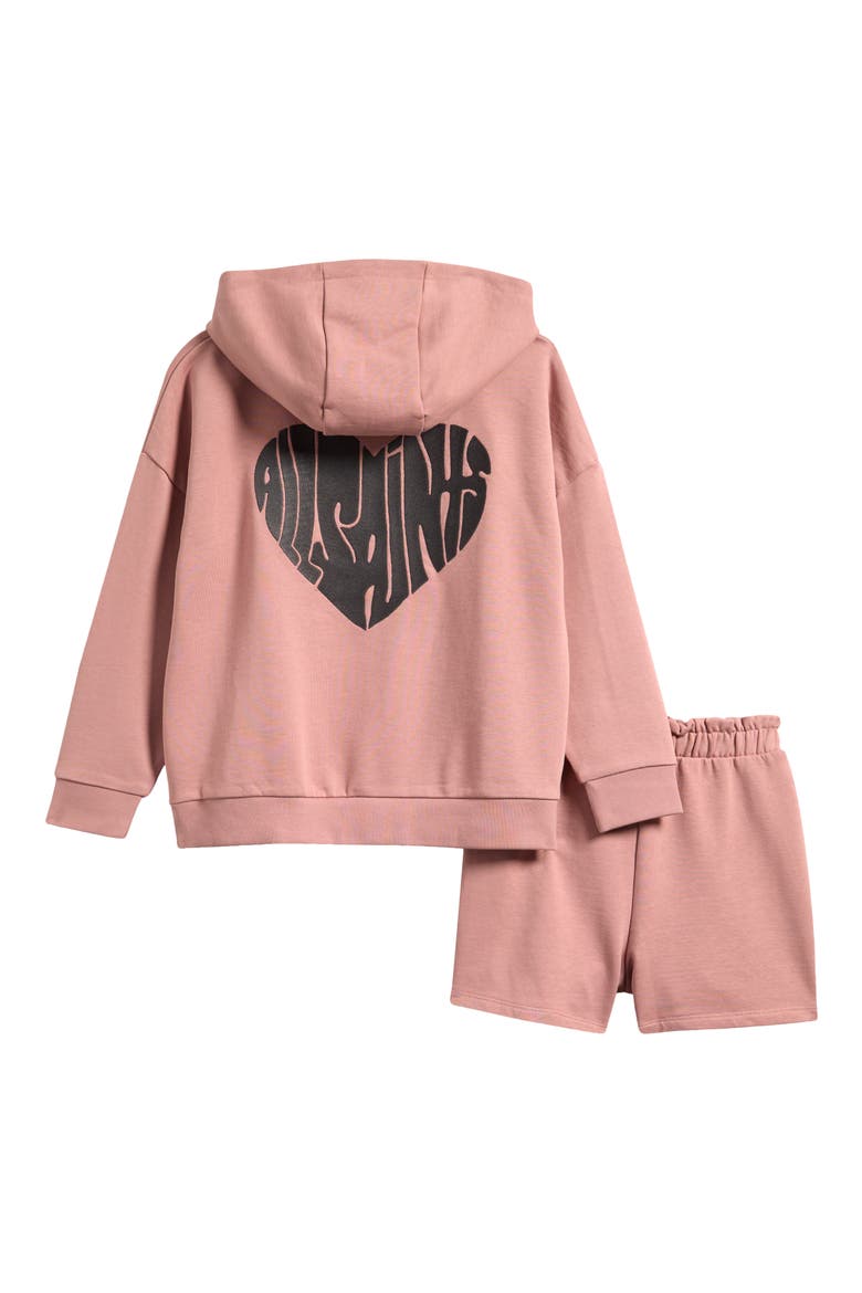 Kids' Hoodie & Sweat Shorts Set, Alternate, color, PINK