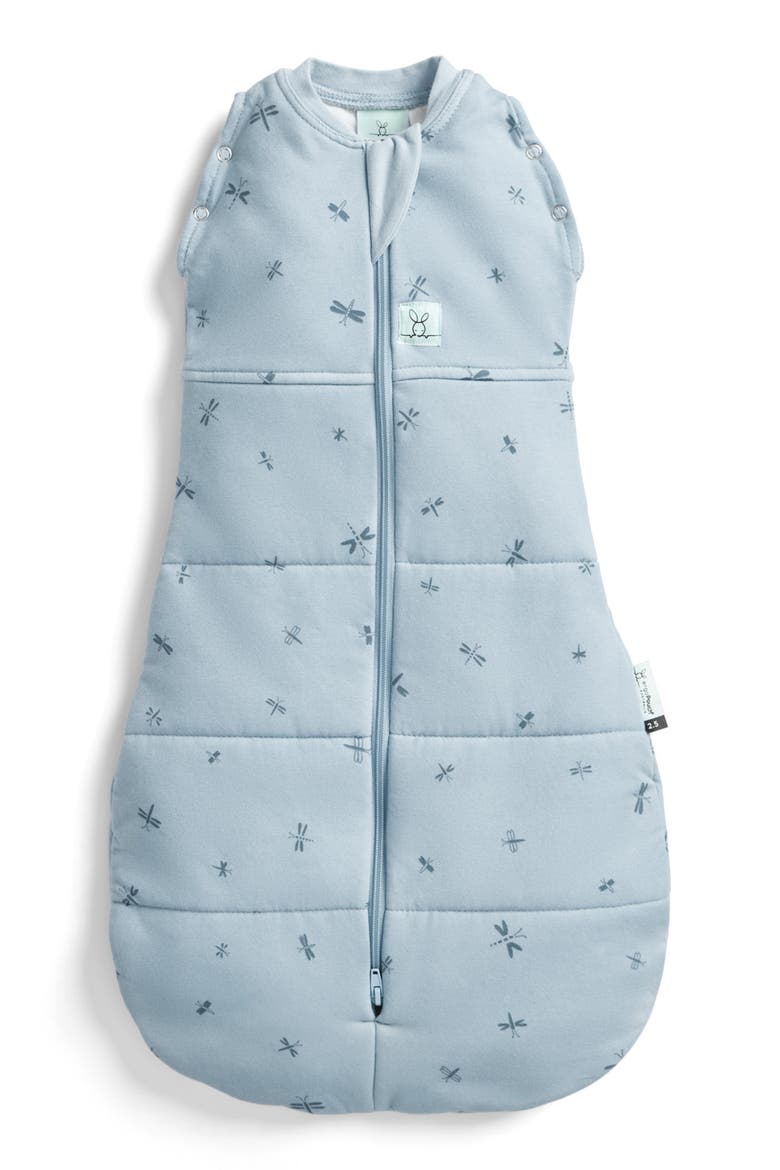 2.5 TOG Cocoon Stretch Organic Cotton Convertible Swaddle Bag, Main, color, DRAGONFLIES