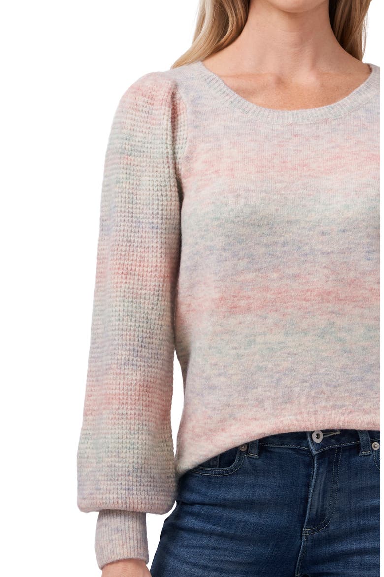 Blouson Sleeve Sweater, Alternate, color, SUGAR CANE