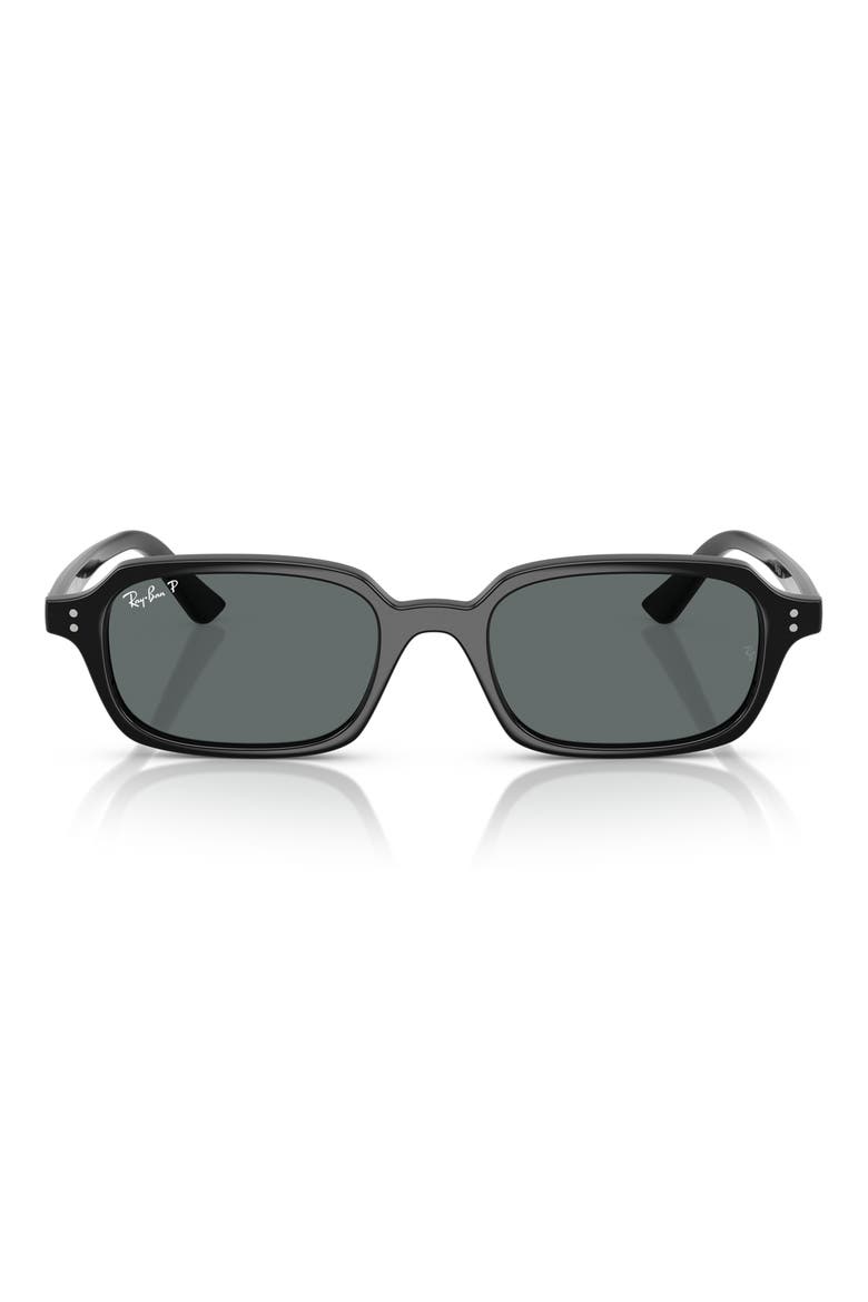 51mm Zuri Polarized Pillow Sunglasses, Main, color, BLACK / DARK GREY POLAR