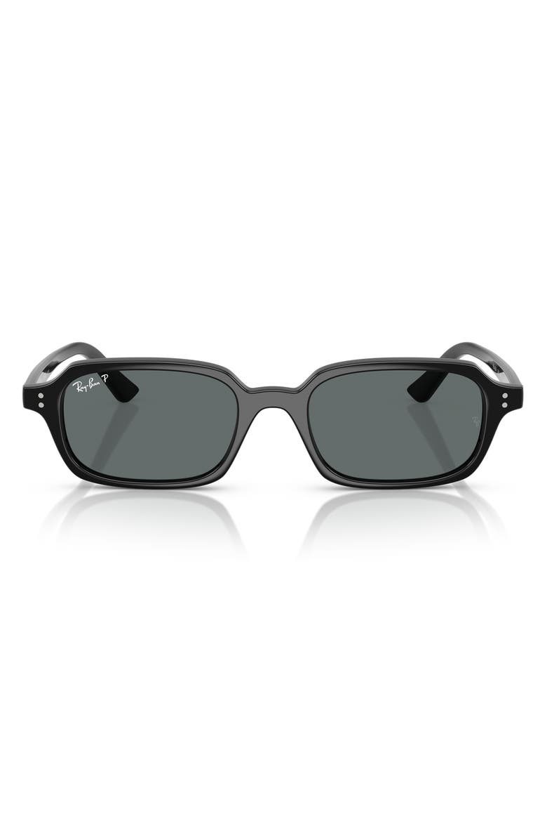 Ray-Ban 51mm Zuri Polarized Pillow Sunglasses, Main, color, Black / Dark Grey Polar